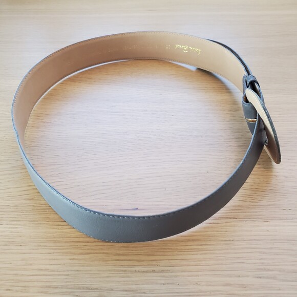 Vintage 80's Valerie Bared Gray Leather Belt - Picture 11 of 11